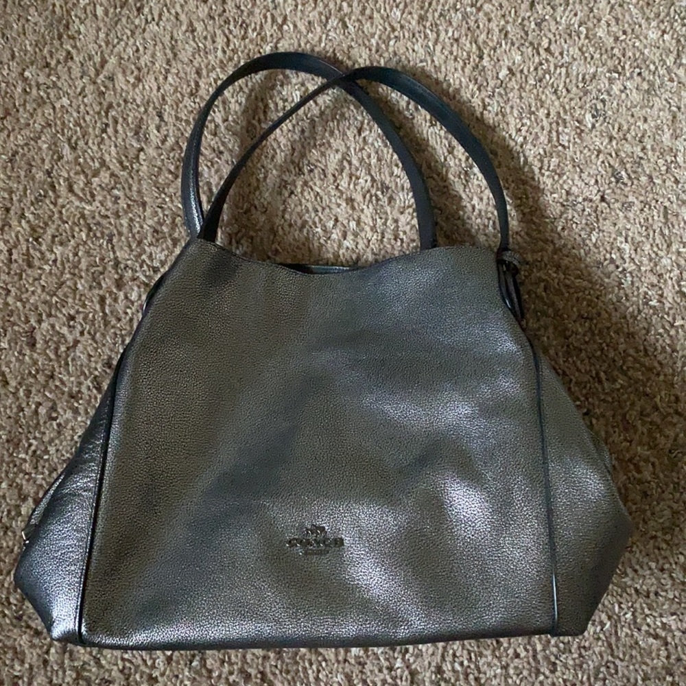 Coach leather metallic purse